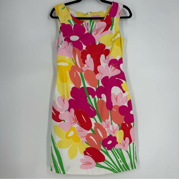 LILLY PULITZER Taytay Colorful Floral Sleeveless Tank Mini Dress Sz 2 - Picture 2 of 10